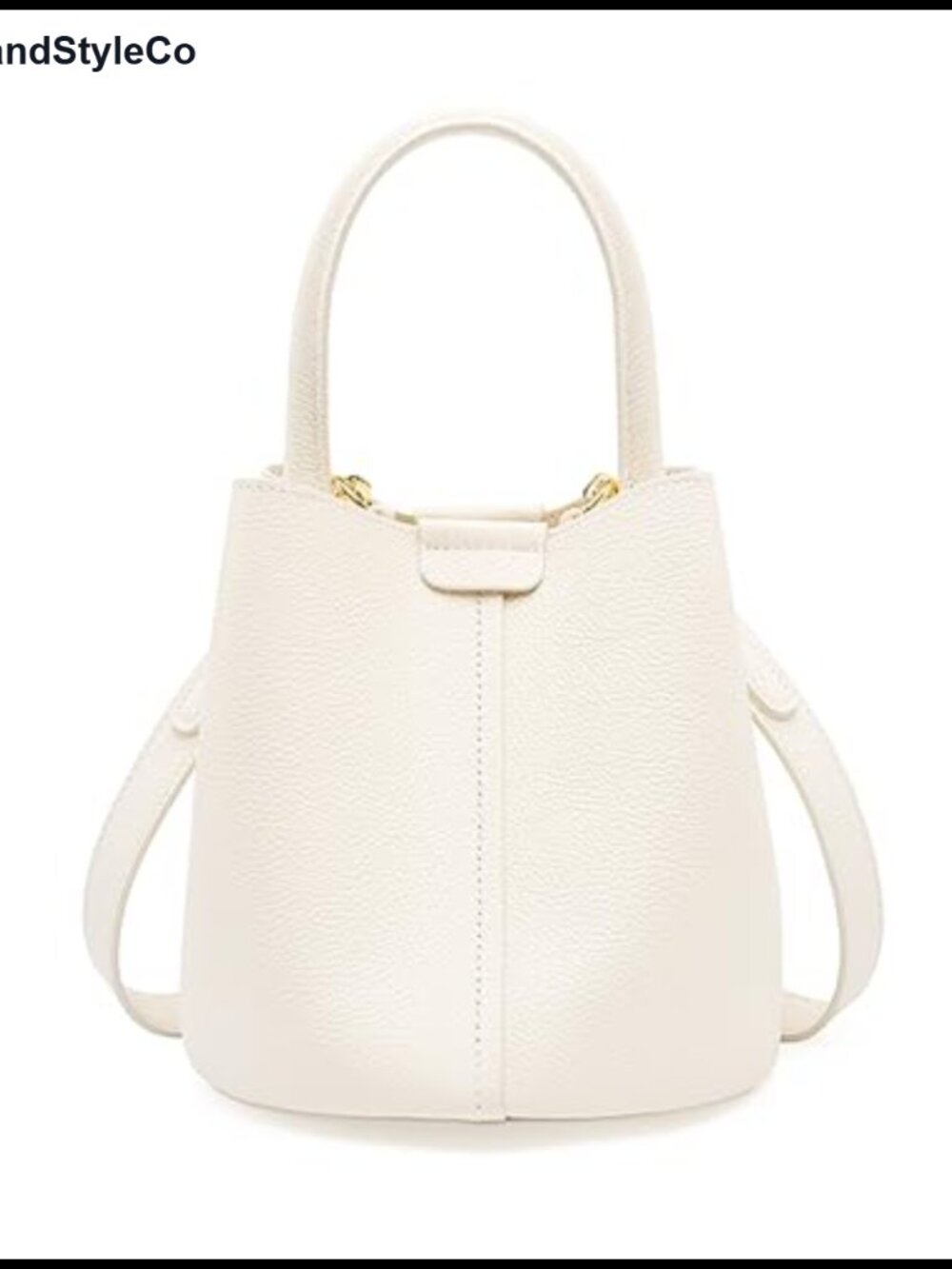Genuine Leather Crossbody Bucket Bag Women Shoulder Purse Magnetic Snap